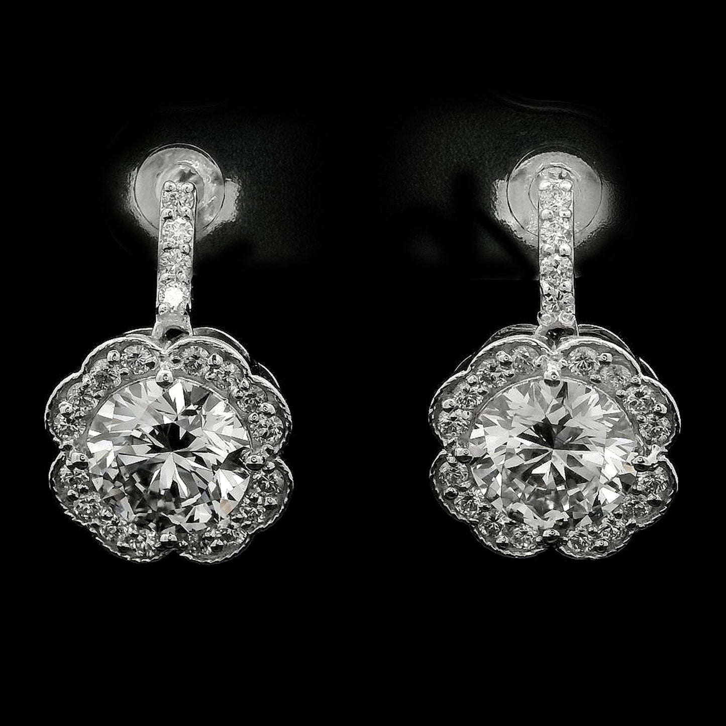 3.55 Carats Lab Grown Diamond 14K Gold Earrings