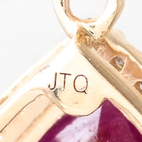4.37 Ct Pear Mixed Cut Natural Corundum Ruby 14K Gold Pendant