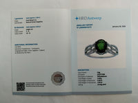 2.29 Ct Oval Mixed Cut Natural Green Sapphire 950 Platinum Ring