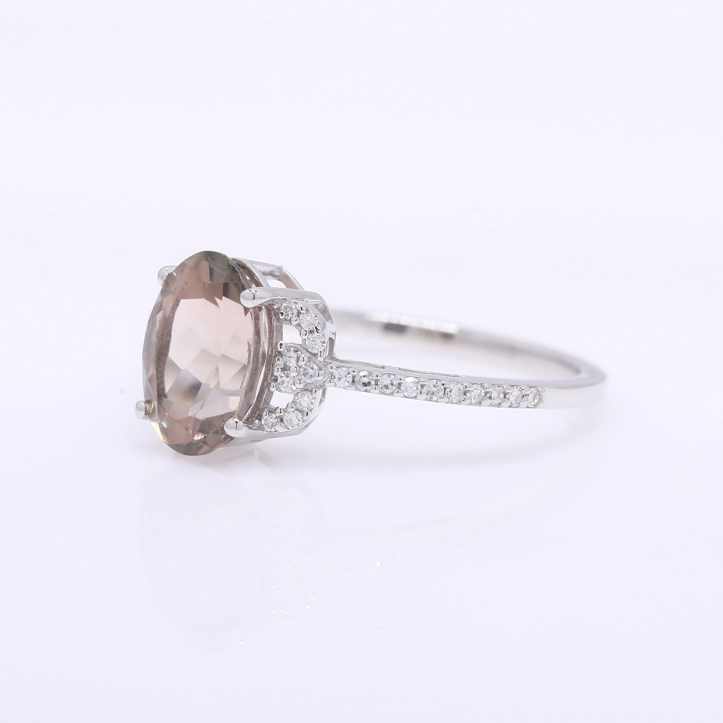 1.96 Ct Oval Mixed Cut Natural Tourmaline 950 Platinum Ring