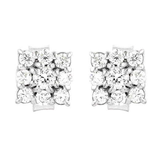 0.71 Ct Round Lab Grown Diamond 925 Silver Earrings