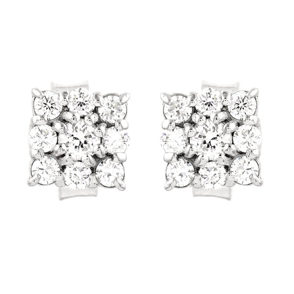 0.71 Ct Round Lab Grown Diamond 925 Silver Earrings
