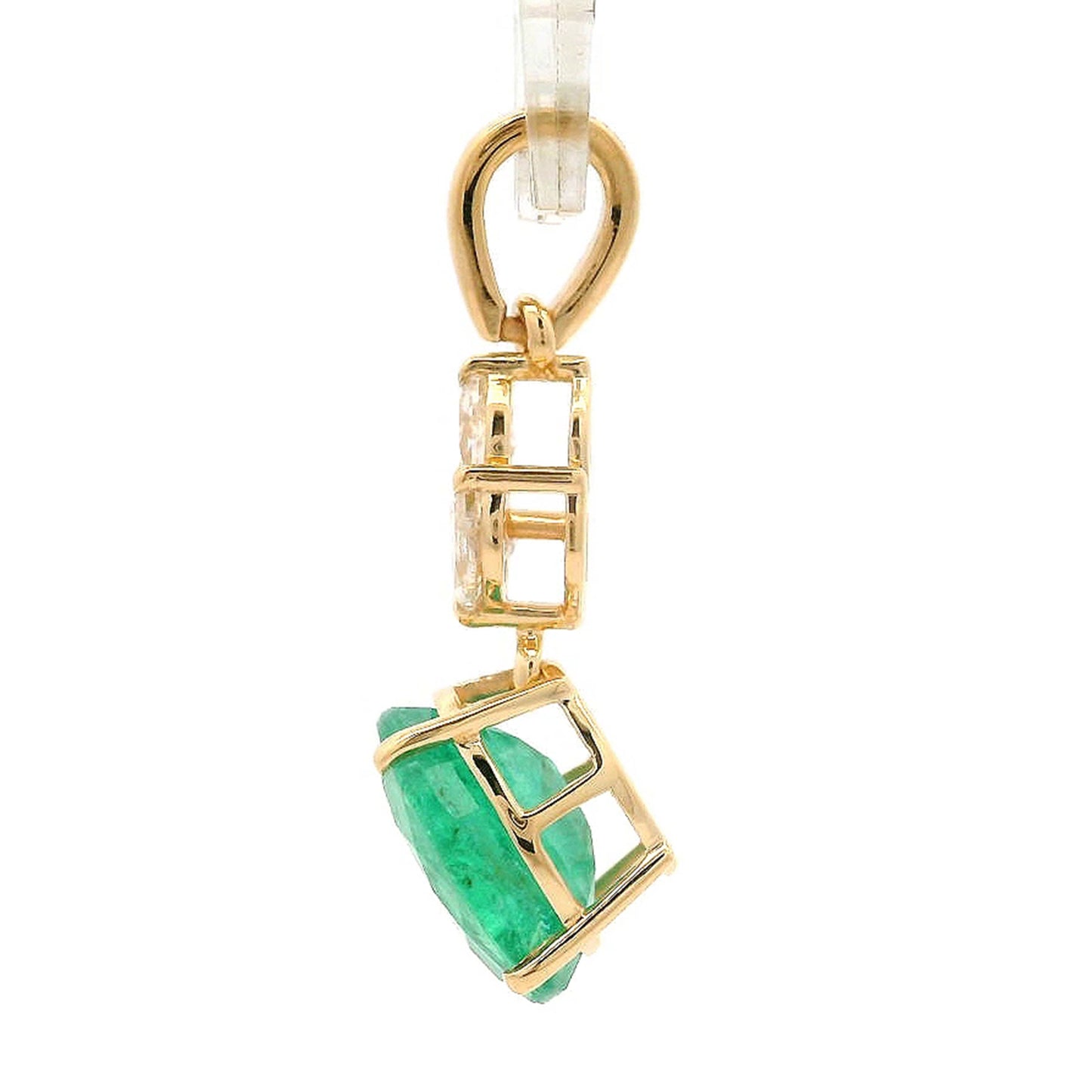 2.16 Ct Oval Emerald 14K Gold Pendant