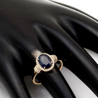 2.19 Ct Oval Natural Sapphire 14K Gold Ring