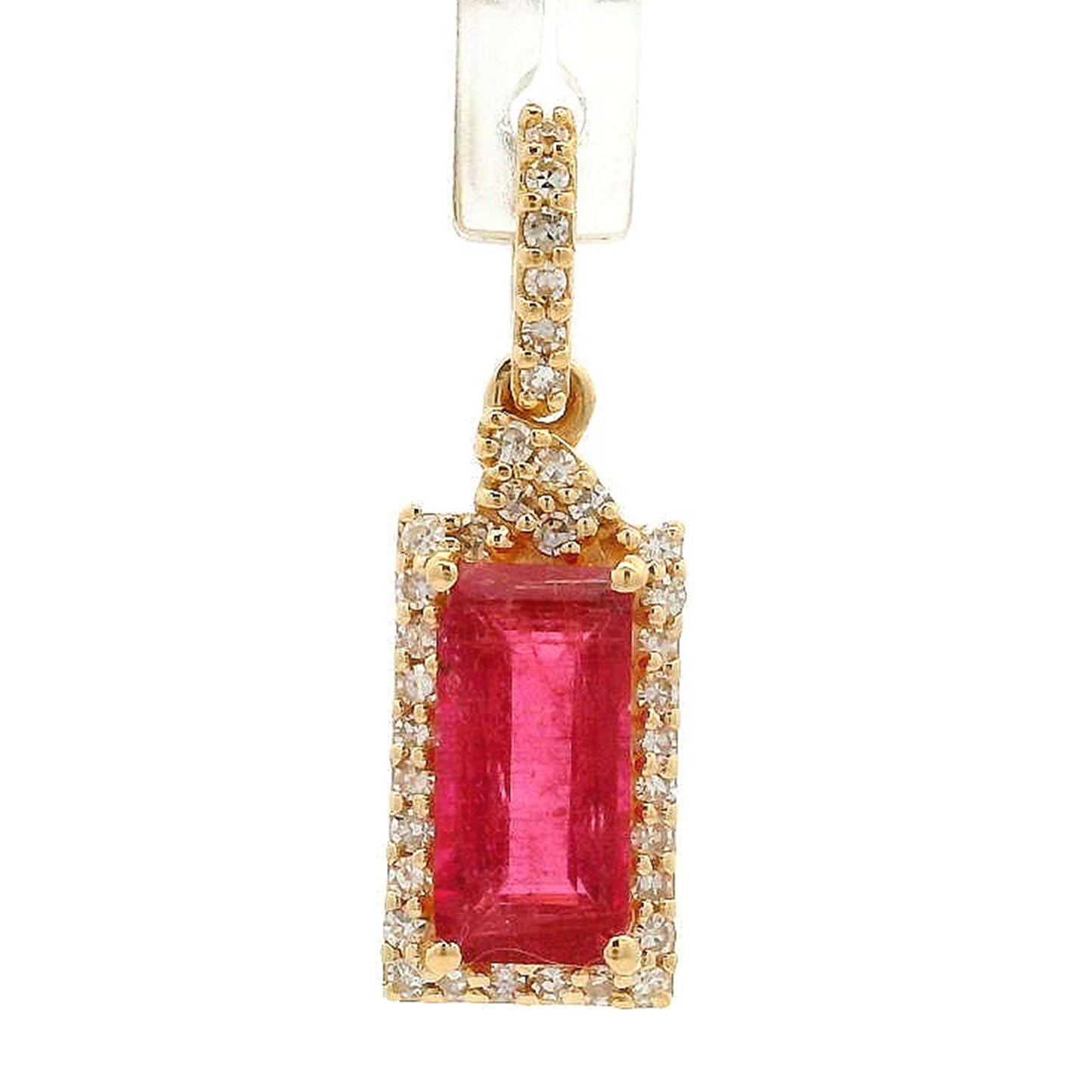 0.82 Ct Octagon Tourmaline 14K Gold Pendant