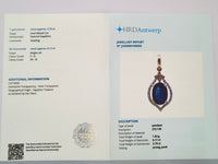 2.86 Ct Oval Mixed Cut Natural Sapphire 14K Gold Pendant