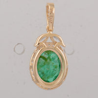 1.71 Ct Oval Emerald 9K Gold Pendant