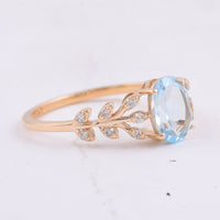 1.42 Ct Oval Natural Topaz 14K Gold Ring