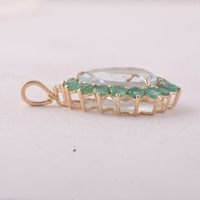 6.79 Ct Pear Aquamarine 9K Gold Pendant