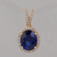 2.26 Ct Oval Sapphire 9K Gold Pendant