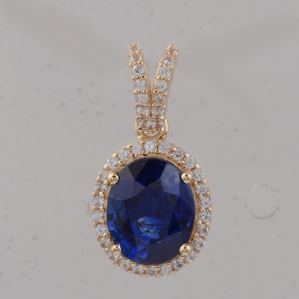 2.26 Ct Oval Sapphire 9K Gold Pendant