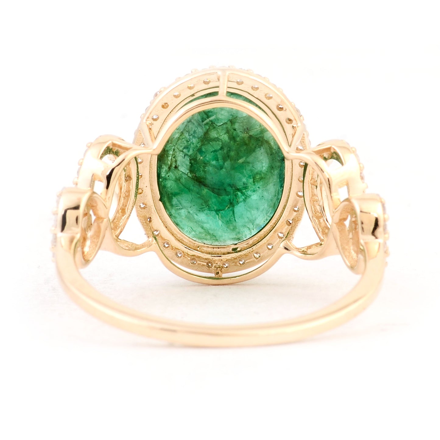 3.76 Carats Natural Beryl Emerald 14K Gold Ring