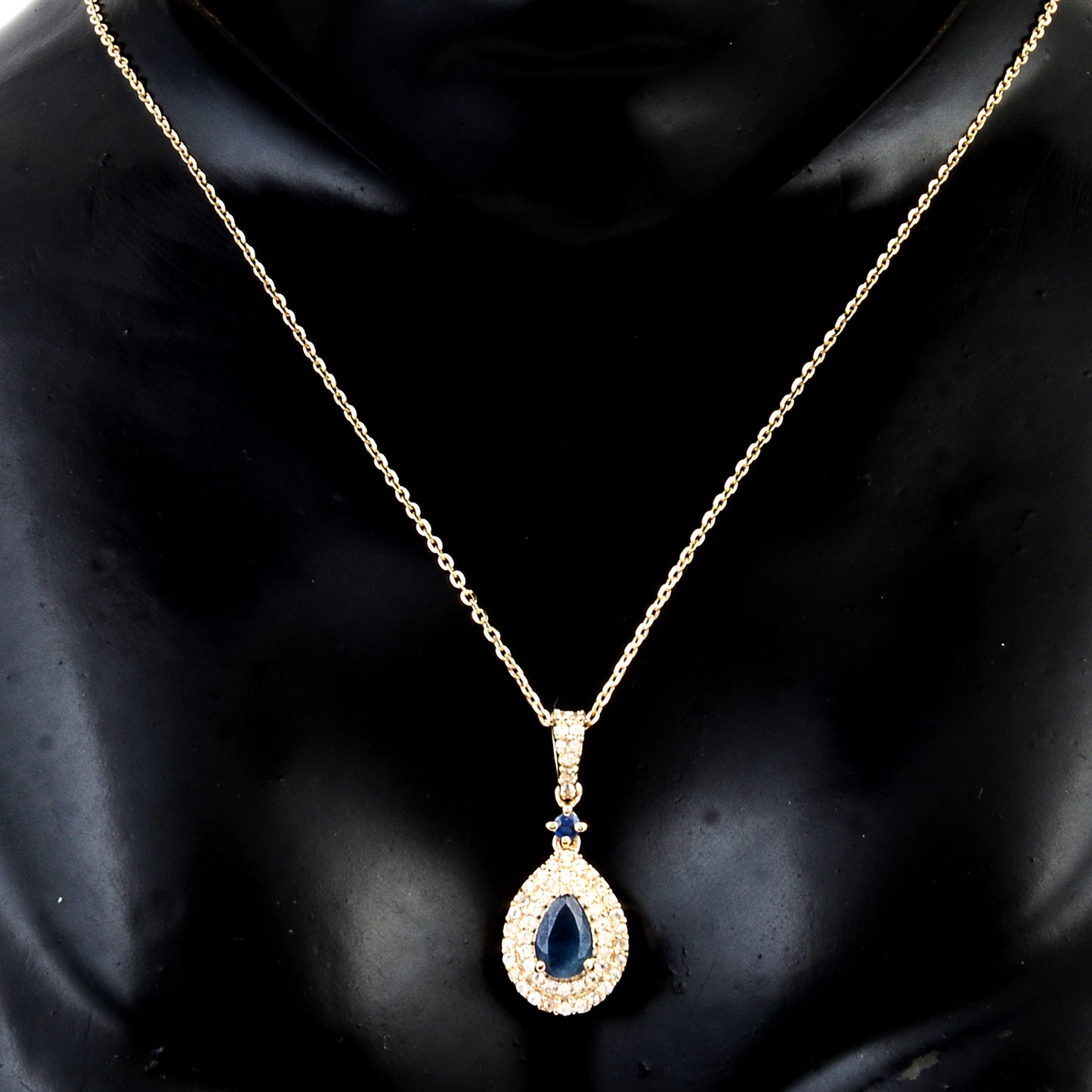 0.93 Ct Pear Sapphire 14K Gold Pendant