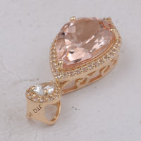 3.31 Ct Pear Morganite 9K Gold Pendant