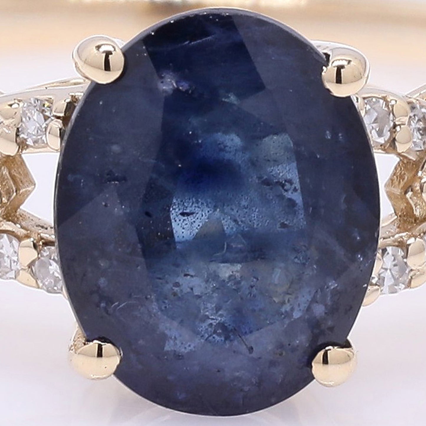 1.86 Ct Oval Mixed Cut Natural Sapphire 14K Gold Ring