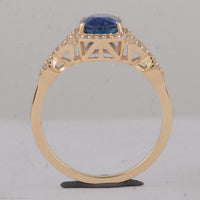 2.13 Ct Cushion Sapphire 9K Gold Ring