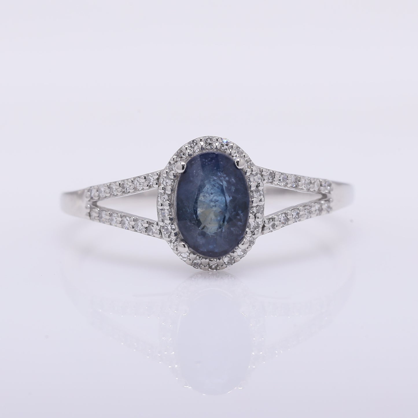 1.27 Ct Oval Mixed Cut Natural Sapphire 950 Platinum Ring