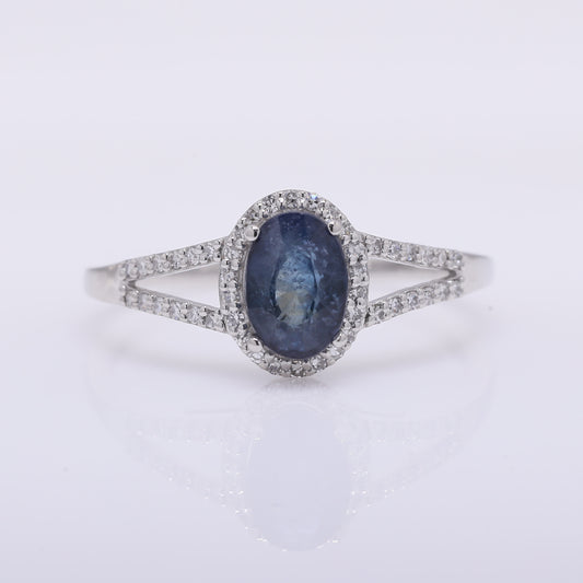 1.27 Ct Oval Mixed Cut Natural Sapphire 950 Platinum Ring