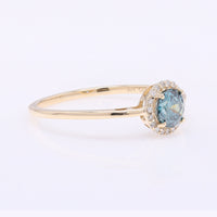 0.54 Ct Round Blue Diamond 14K Gold Ring