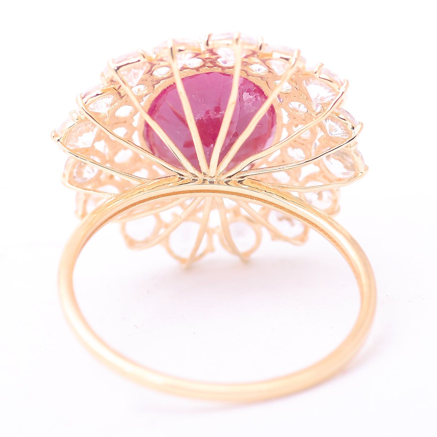 7.49 Ct Oval Mixed Cut Natural Corundum Ruby 14K Gold Ring