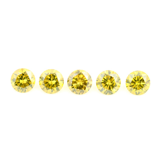 0.79 Yellow Diamond Round Loose Gemstone