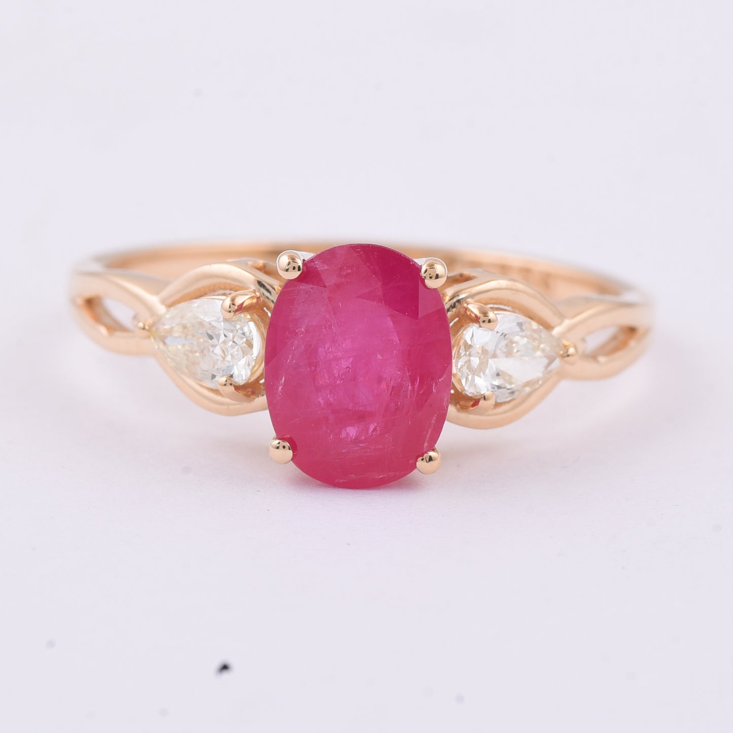 1.99 Ct Oval Natural Ruby 14K Gold Ring