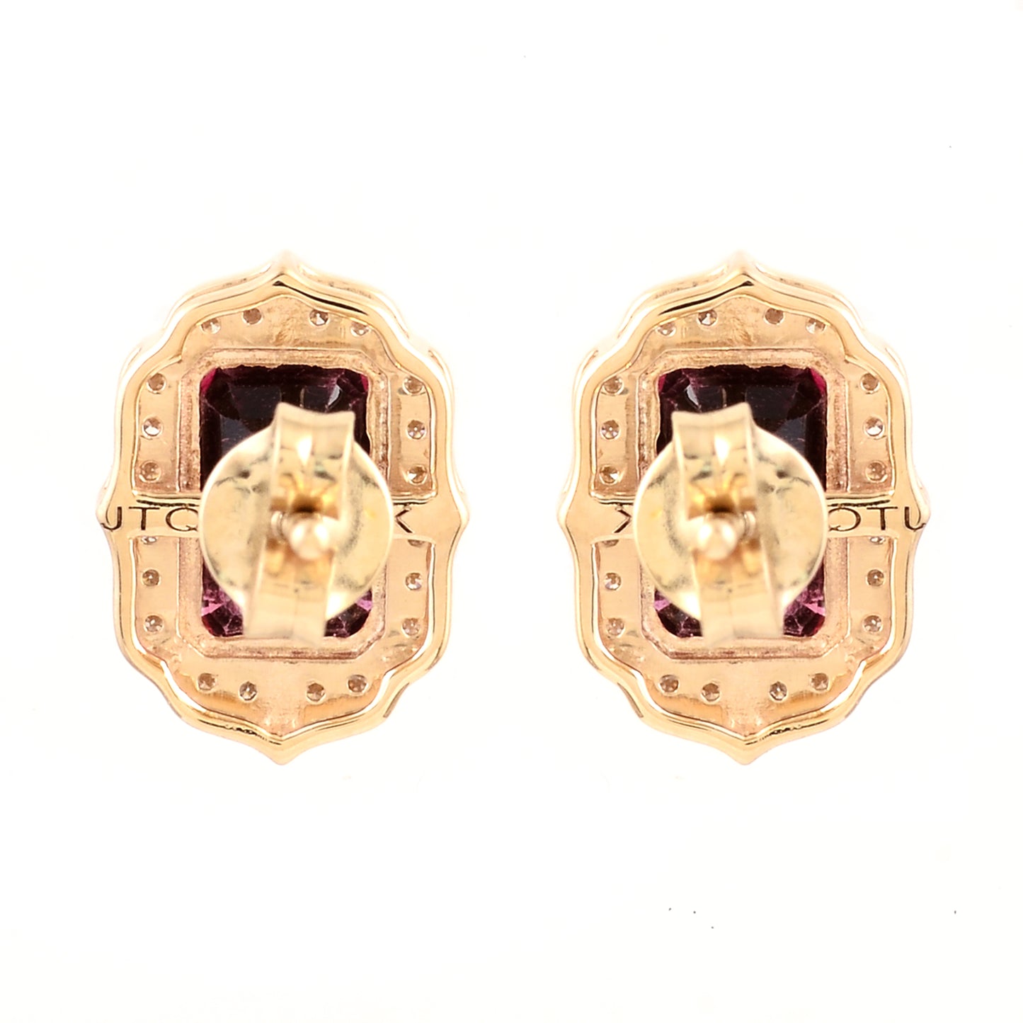 2.36 Ct Emerald Cut Natural Tourmaline 14K Gold Earrings
