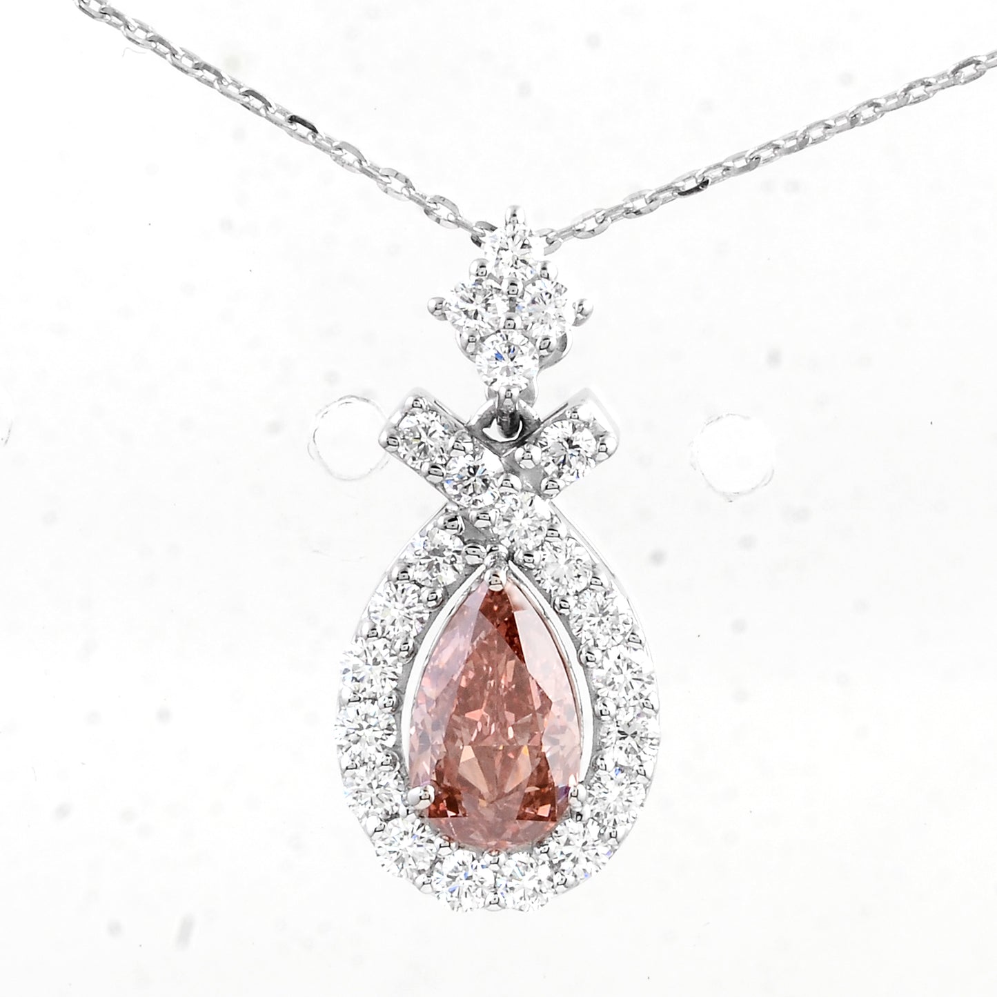 1.56 Carats Pink Lab Grown Diamond 14K Gold Pendant