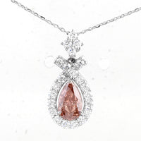 1.56 Carats Pink Lab Grown Diamond 14K Gold Pendant