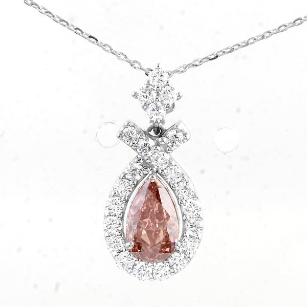 1.56 Carats Pink Lab Grown Diamond 14K Gold Pendant