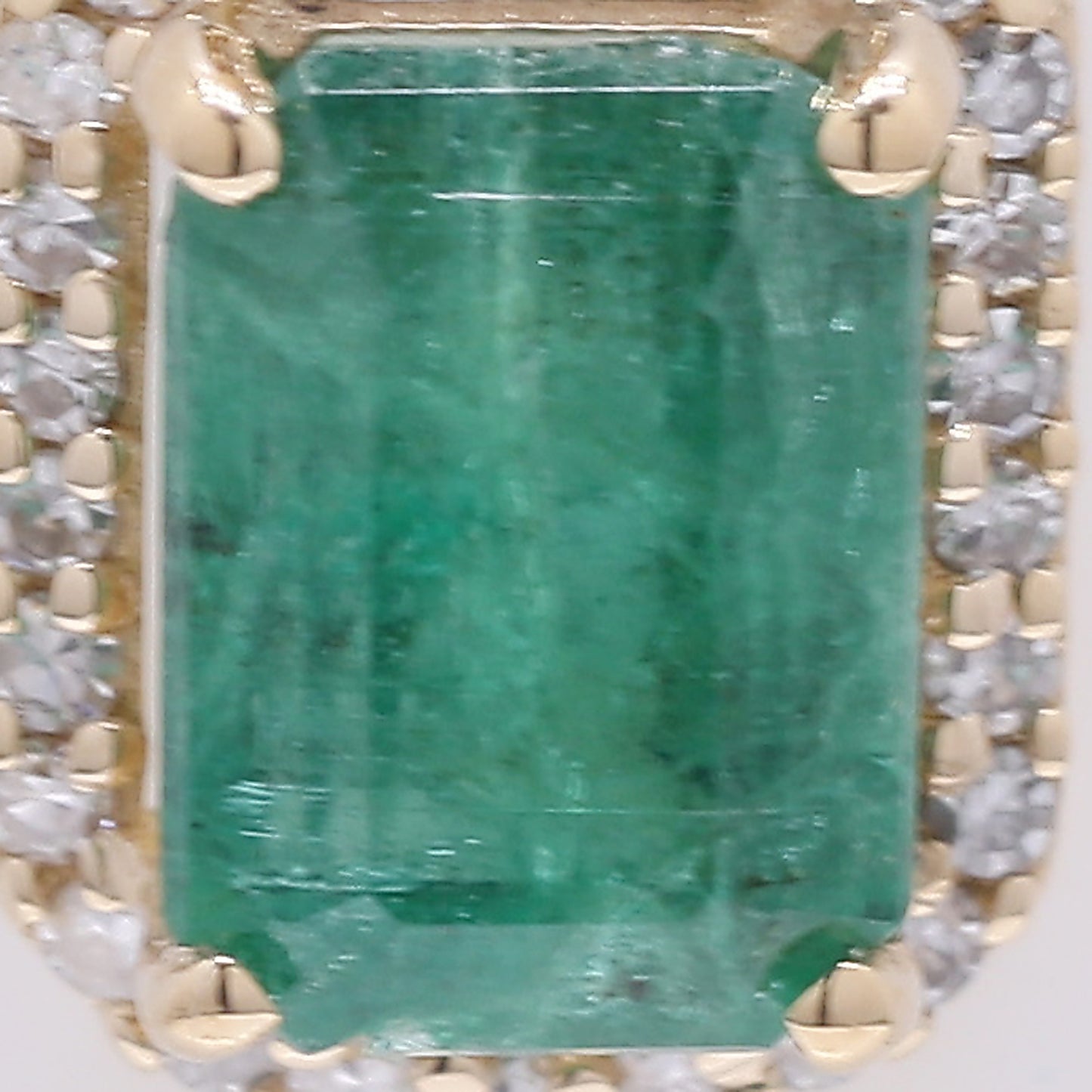1.13 Ct Octagon Step Cut Natural Emerald 14K Gold Pendant