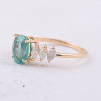 1.55 Ct Oval Natural Emerald 14K Gold Ring