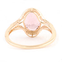 2.34 Ct Oval Mixed Cut Natural Tourmaline 14K Gold Ring