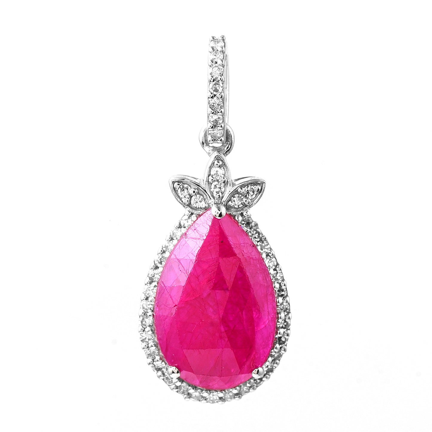 2.06 Ct Pear Ruby 950 Platinum Pendant