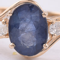 1.70 Ct Oval Natural Sapphire 14K Gold Ring
