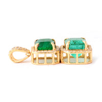 2.99 Ct Octagon Step Cut Natural Emerald 14K Gold Pendant