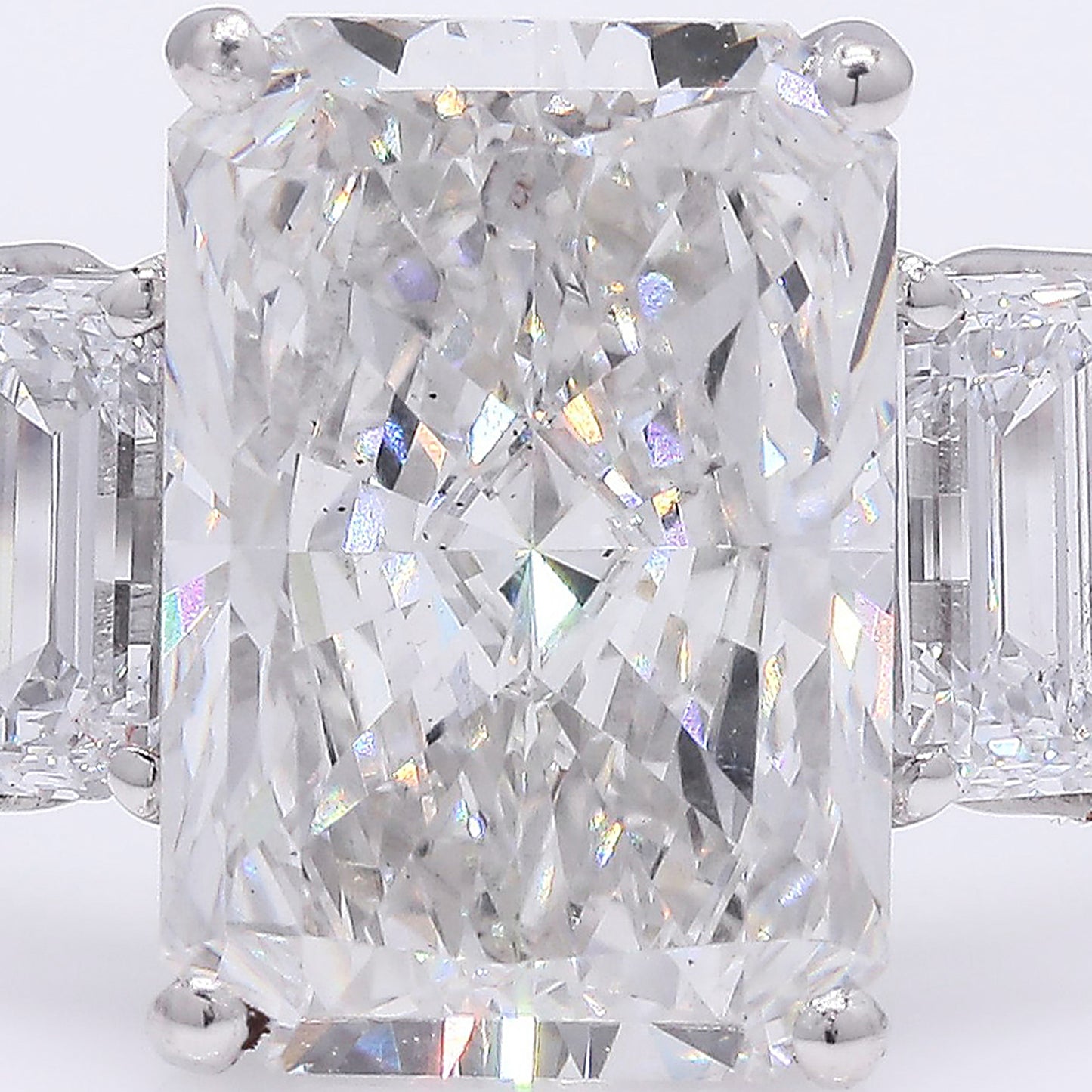 3.63 Ct Cut Cornered Rectangular Modified Brilliant Lab Grown Diamond 950 Platinum Ring