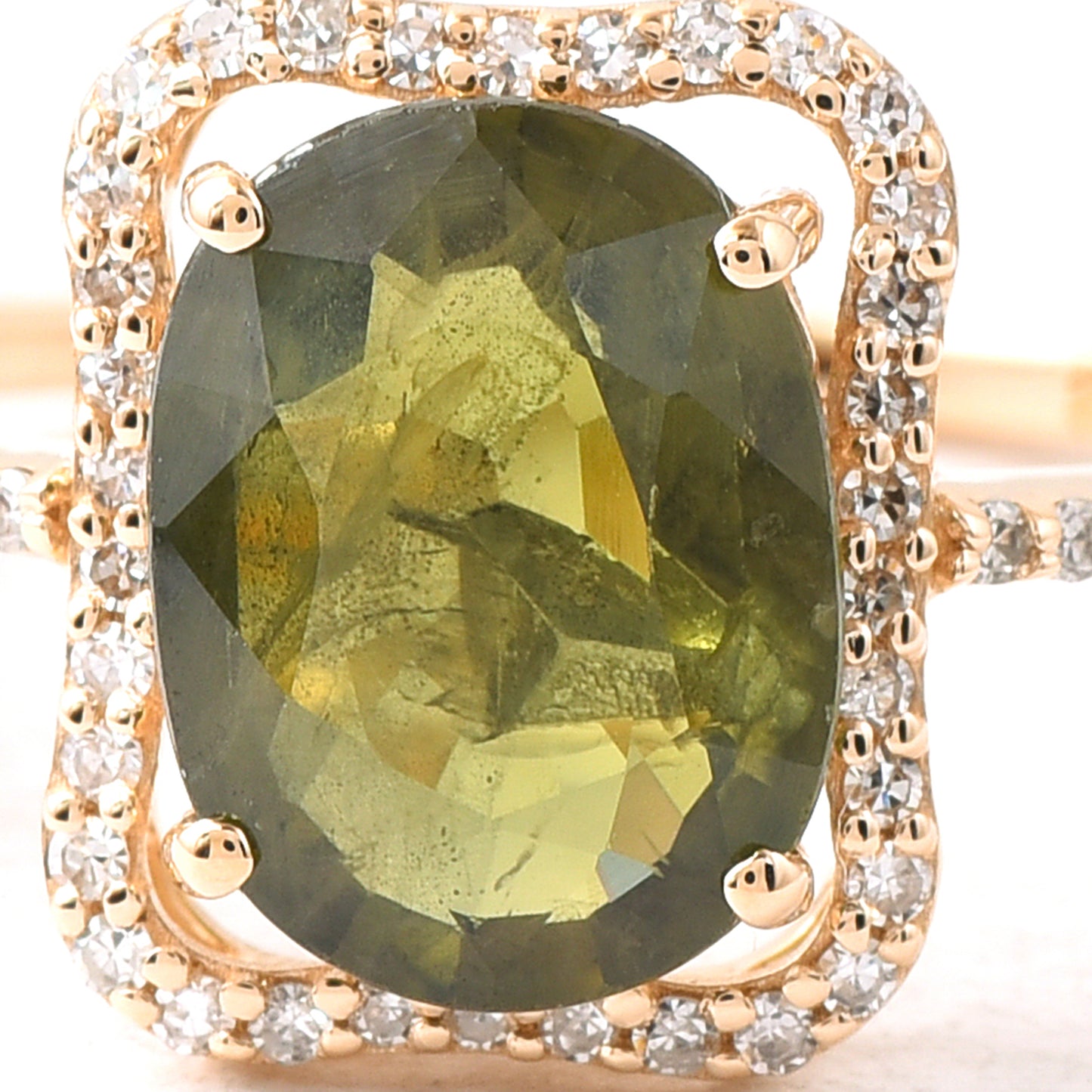 2.62 Ct Oval Green Sapphire 14K Gold Ring