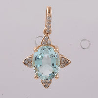 1.71 Ct Oval Natural Emerald 14K Gold Pendant