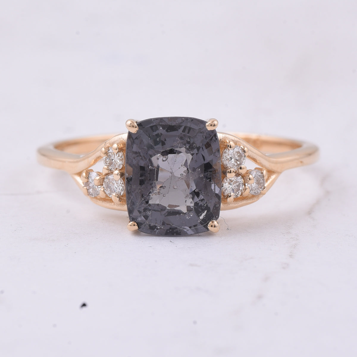 1.91 Ct Cushion Natural Spinel 14K Gold Ring