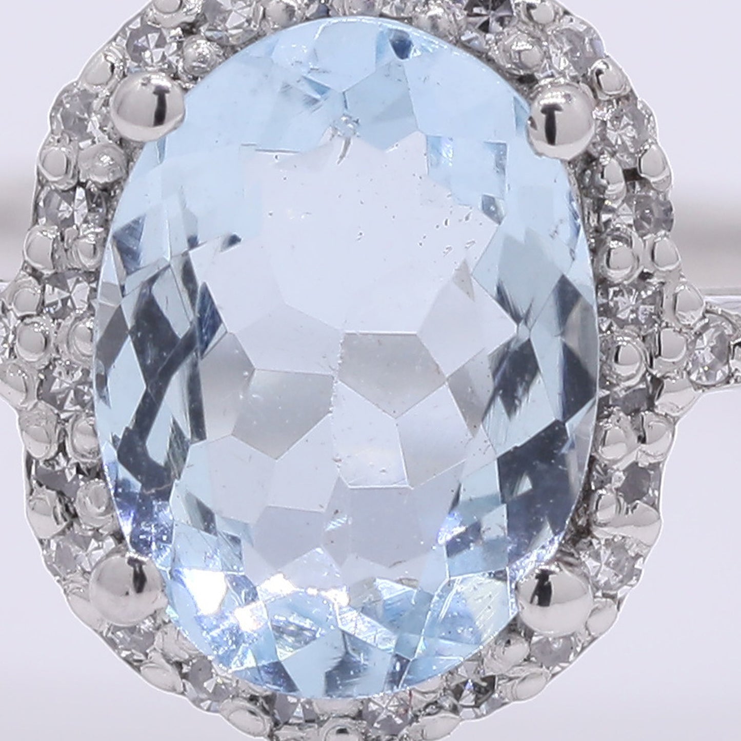 1.18 Ct Oval Mixed Cut Natural Aquamarine 950 Platinum Ring