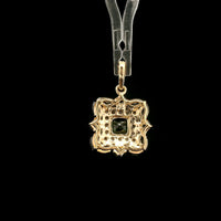 1.29 Ct Square Tourmaline 14K Gold Pendant