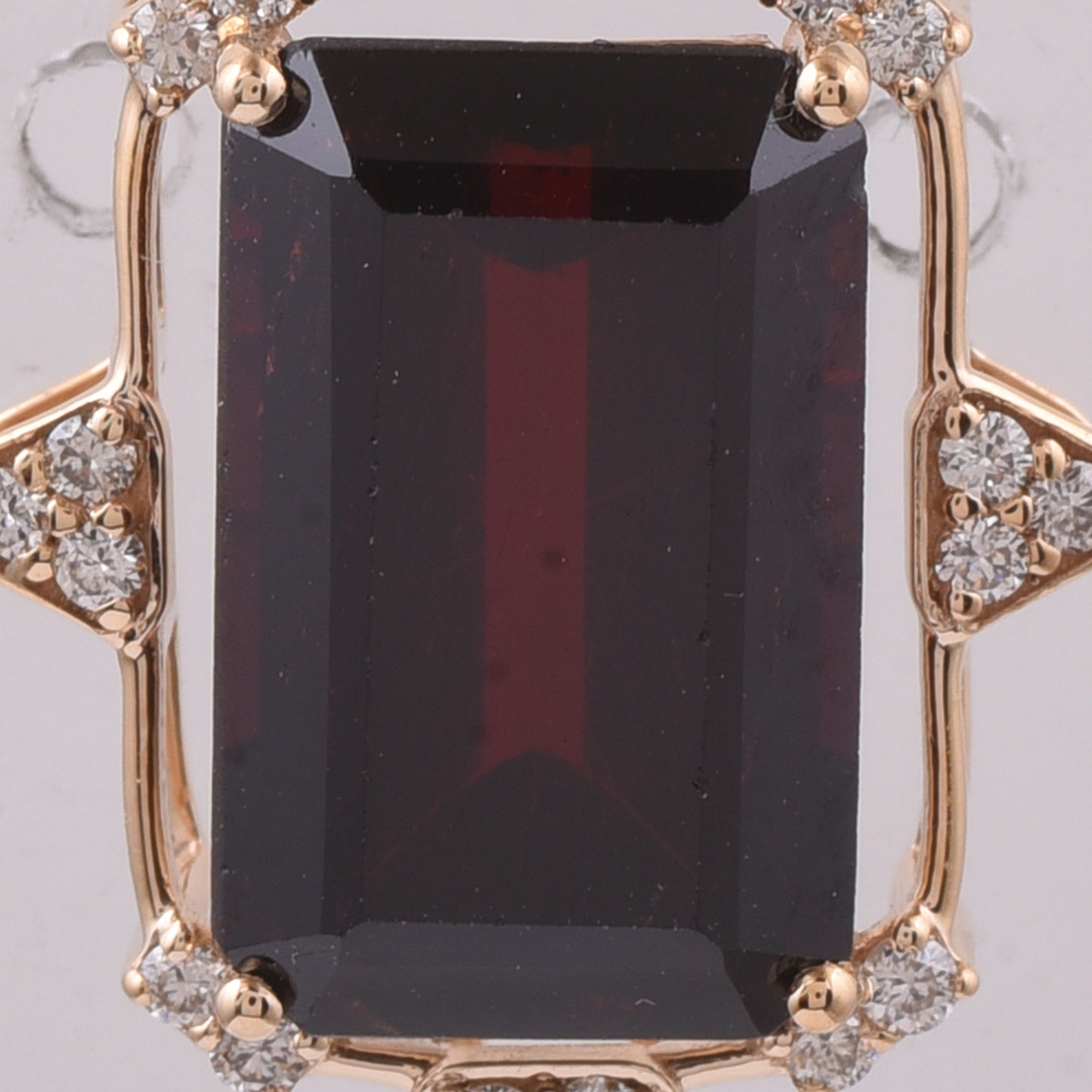 9.13 Ct Octagon Step Cut Natural Garnet 14K Gold Pendant