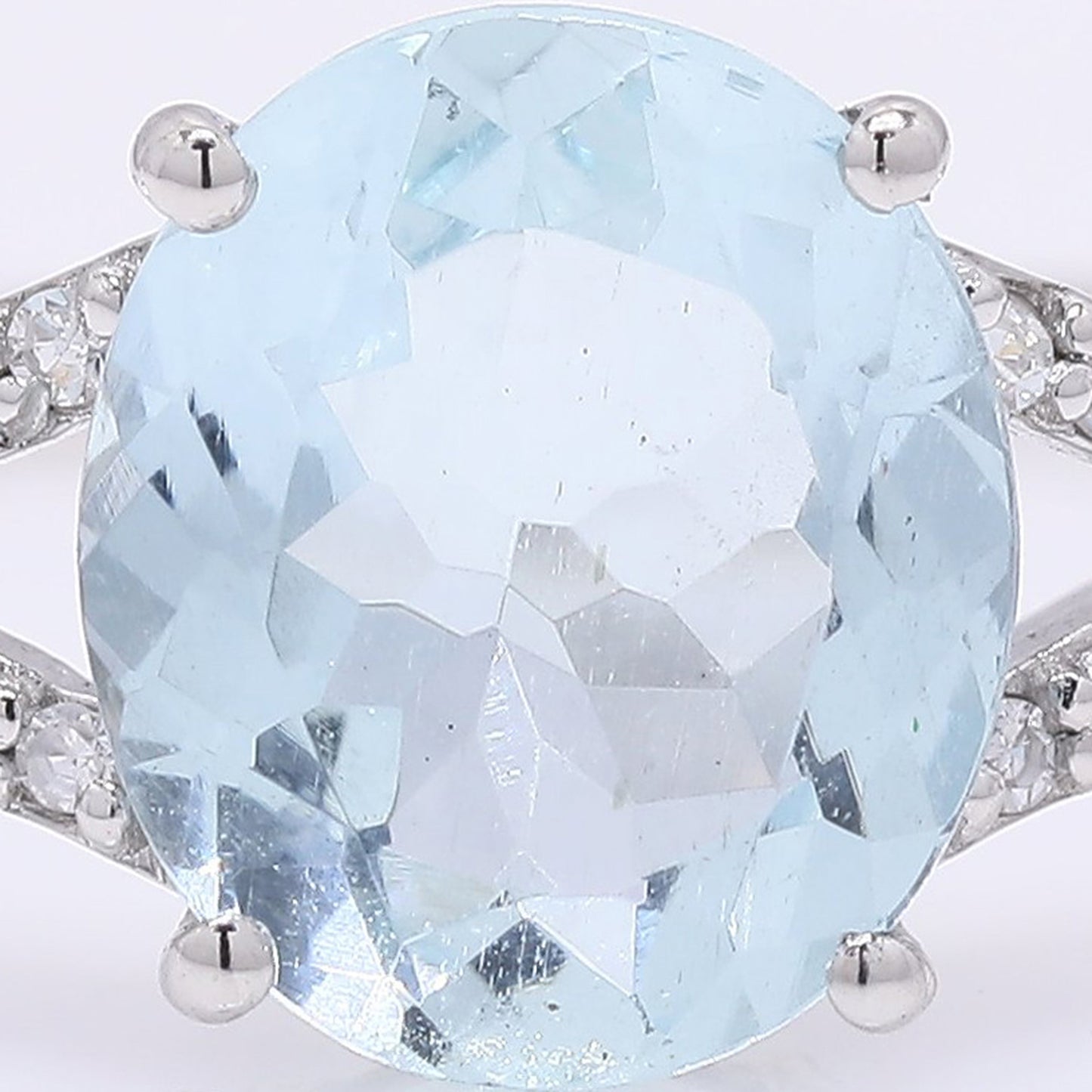 1.33 Ct Oval Mixed Cut Natural Aquamarine 950 Platinum Ring