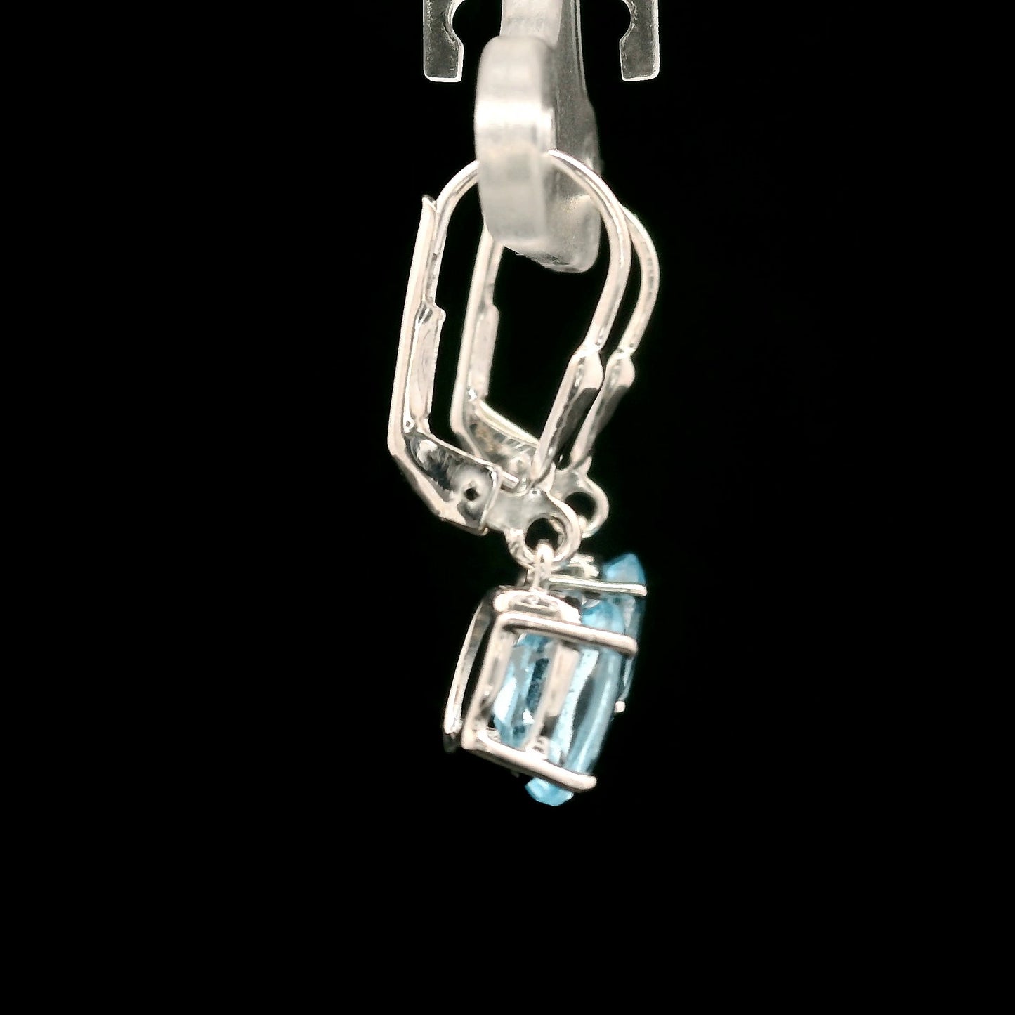 3.30 Ct Oval Blue Topaz 925 Sterling Silver Earrings