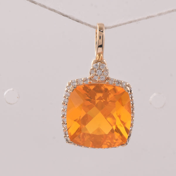 2.85 Ct Cushion Br.Opal 9K Gold Pendant