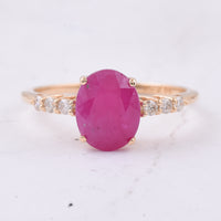 2.69 Ct Oval Natural Ruby 14K Gold Ring
