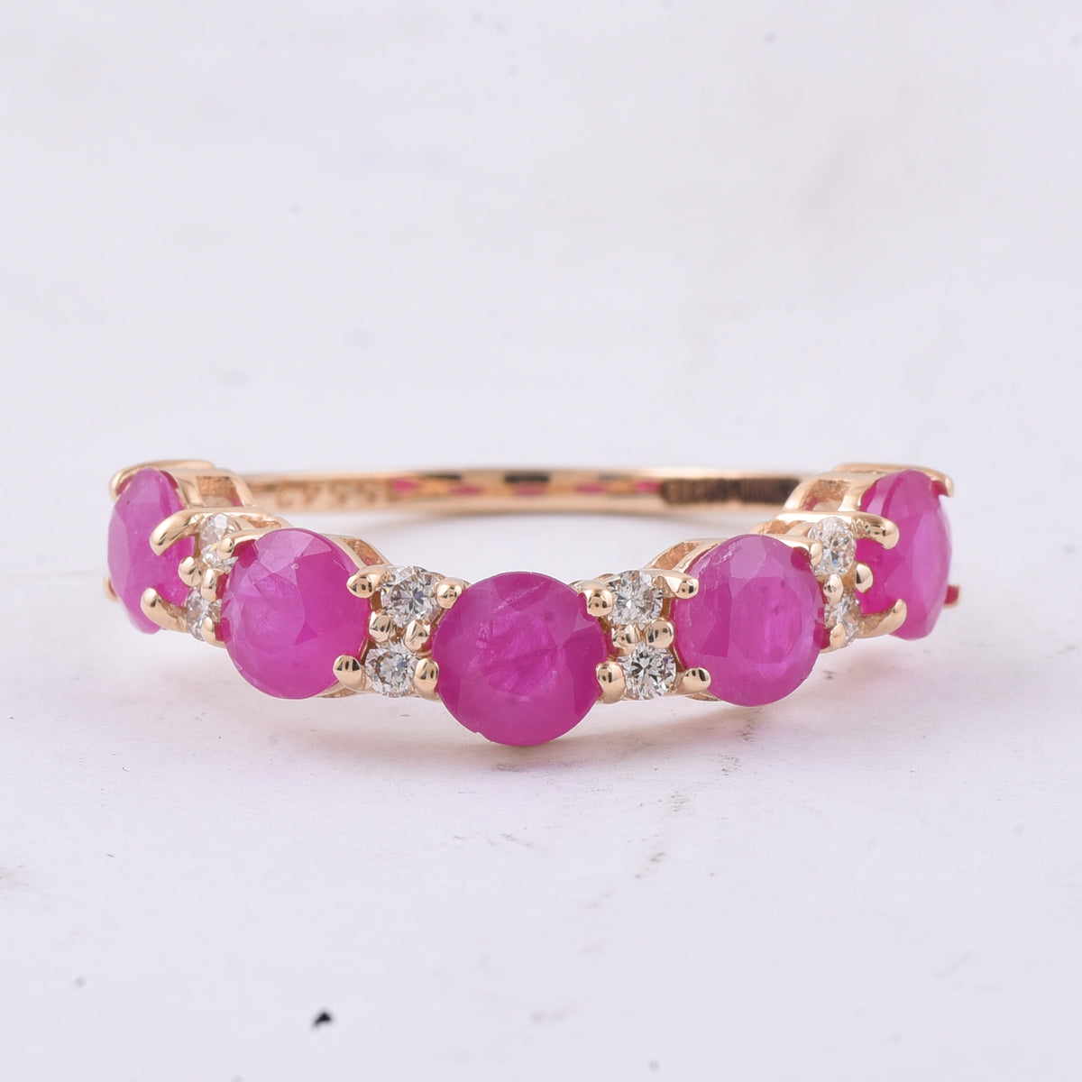 2.45 Ct Round Natural Ruby 14K Gold Ring