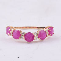 2.45 Ct Round Natural Ruby 14K Gold Ring