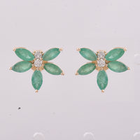 1.56 Ct Marquise Natural Emerald 14K Gold Earrings